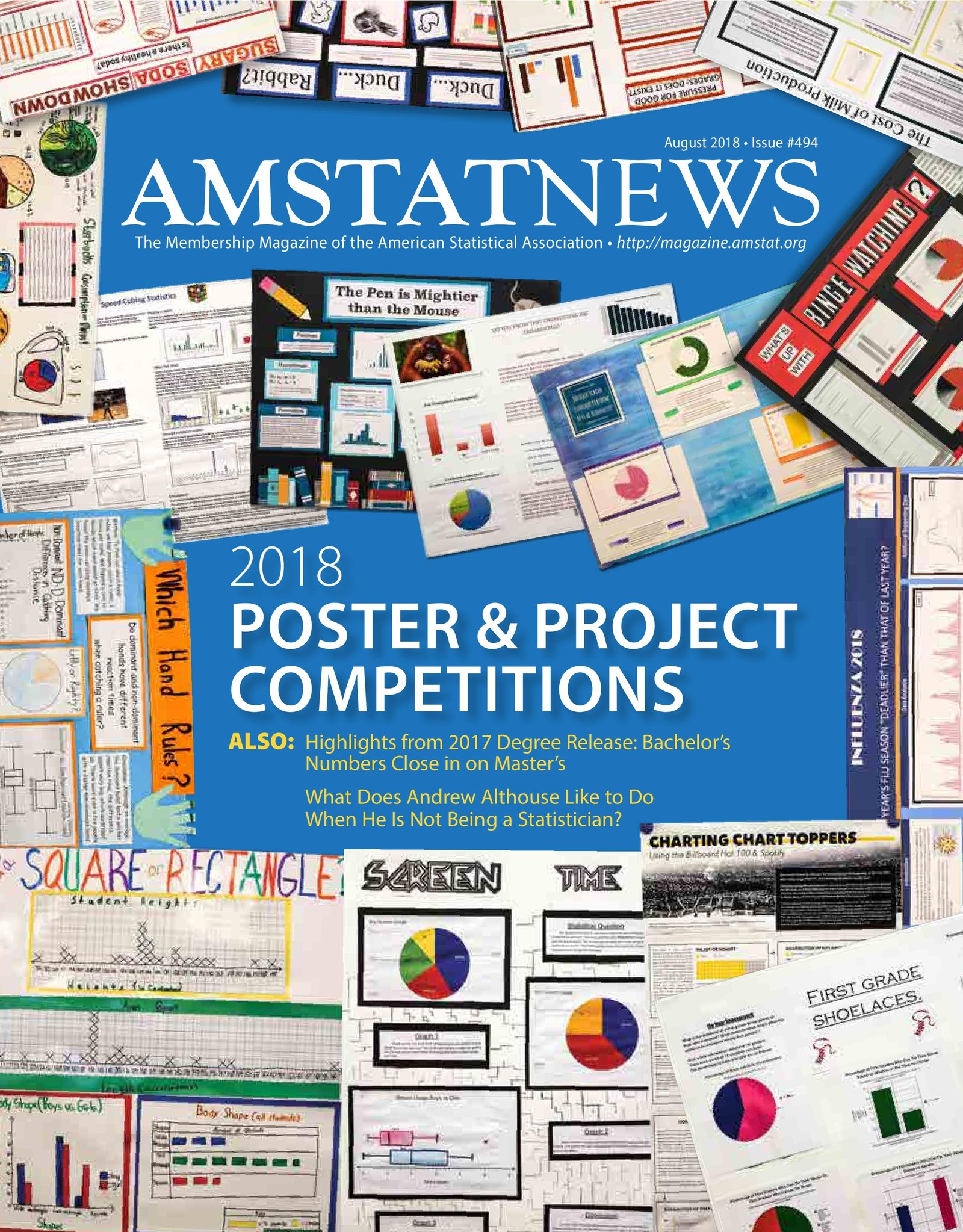 Cover of the August 2018 issue of AMSTAT News